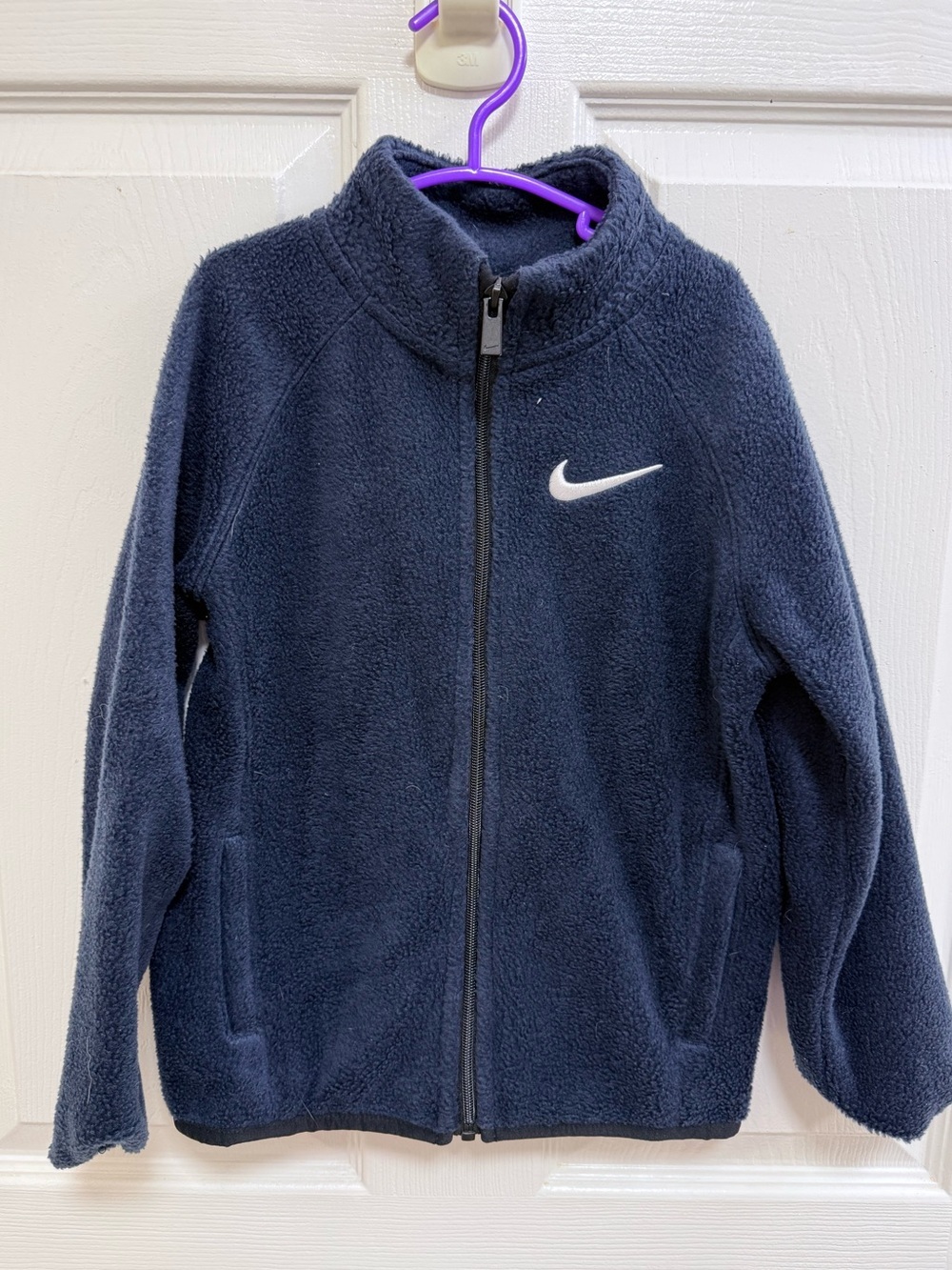 Nike Kids' Navy Full-Zip Fleece Jacket, Size 6